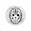 Jason Voorhees mask inside a machete tattoo design idea