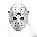 Jason Voorhees mask inside a machete tattoo design idea