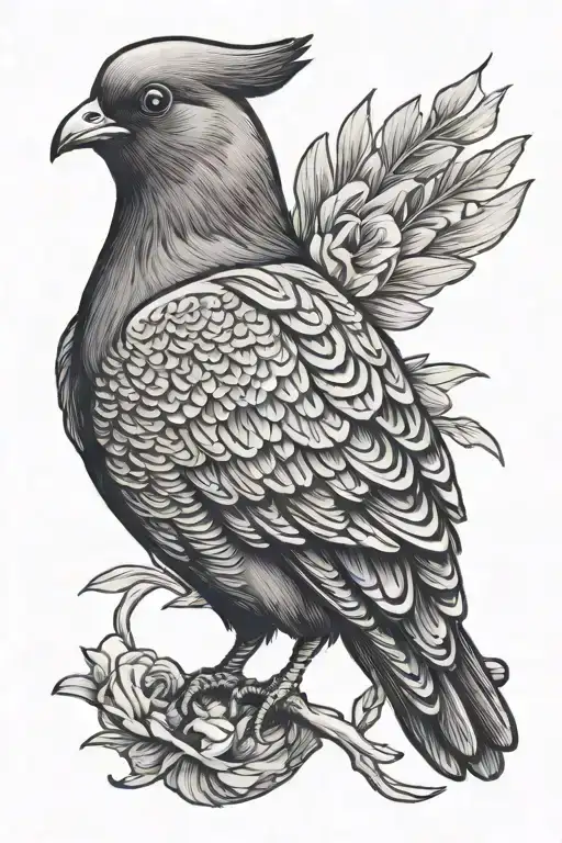 grumpy NYC Pigeon tattoo design idea