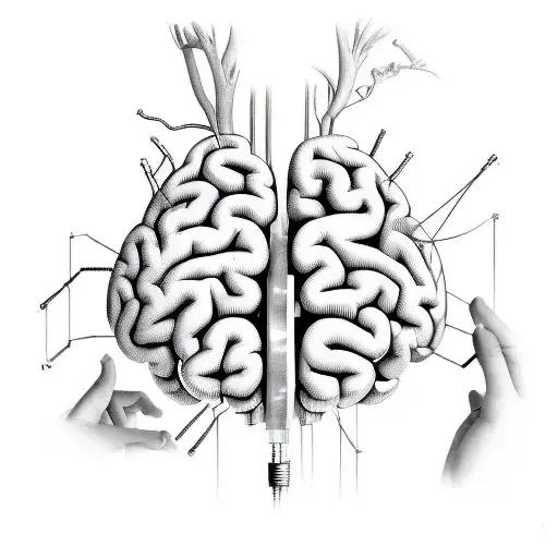 the brain and heart are connected and controlled by hands wires   tattoo design idea