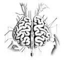 the brain and heart are connected and controlled by hands wires   tattoo design idea