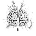 the brain and heart are connected and controlled by hands wires  tattoo design idea