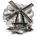 dutch windmill tattoo design idea
