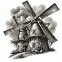 dutch windmill tattoo design idea