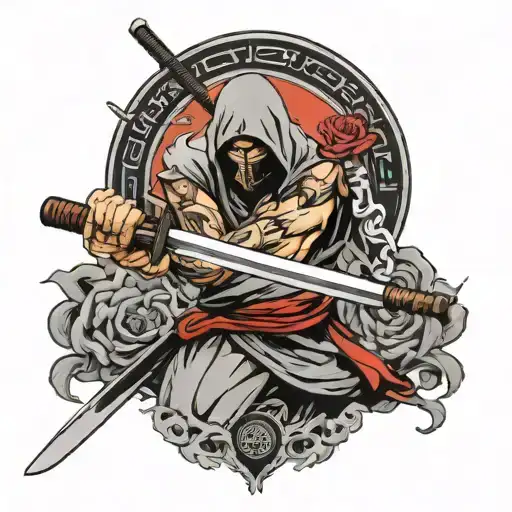 Assassins Calisthenics Katana tattoo design idea