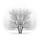 The empty spaces between the branches and leaves of the trees form the optical illusion of a tiger walking in the forest tattoo design idea