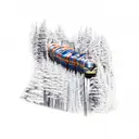 train engine on track coming out of trees tattoo design idea