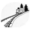 train engine on track coming out of woods tattoo design idea