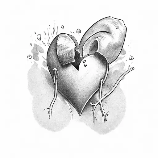 heart inside says love is for losers tattoo design idea