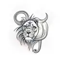 lion and elephant tattoo design idea
