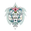 lion and elephant tattoo design idea