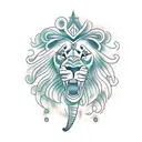 lion and elephant tattoo design idea
