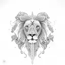 lion and elephant tattoo design idea