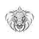 lion and elephant tattoo design idea