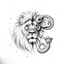 lion and elephant tattoo design idea