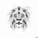 lion and elephant tattoo design idea