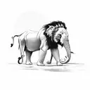 lion and elephant tattoo design idea