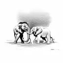 lion and elephant tattoo design idea