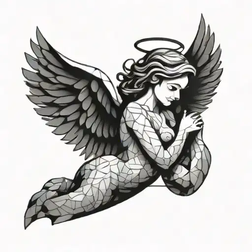 angel baby, miscarriage pregnancy loss tattoo design idea