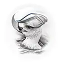 seagull with red hat and jiu Jitsu belts tattoo design idea