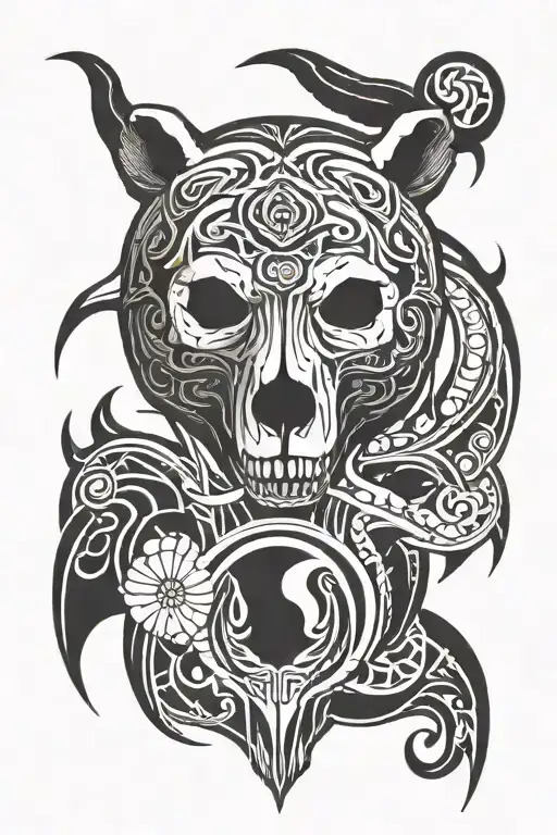 Bear skull tattoo design idea
