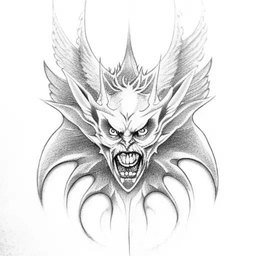 devilman crybaby with wings tattoo design idea