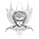 devilman crybaby with wings tattoo design idea
