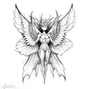 devilman crybaby with wings tattoo design idea