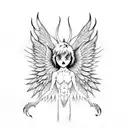 devilman crybaby with wings tattoo design idea