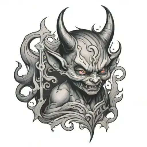 Little devil tattoo design idea
