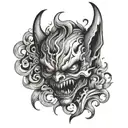 Little devil tattoo design idea