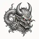 Little devil tattoo design idea