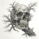 skull tree scary  tattoo design idea