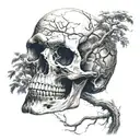 skull tree scary  tattoo design idea