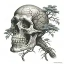 skull tree scary  tattoo design idea