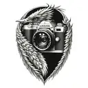 phoenix rising from a camera  tattoo design idea