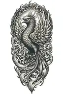 Phoenix rising from flames tattoo design idea