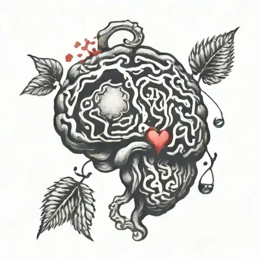 brain and heart attched by human hand tattoo tattoo design idea