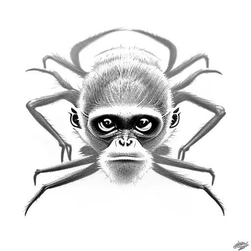 spider monkey tattoo design idea