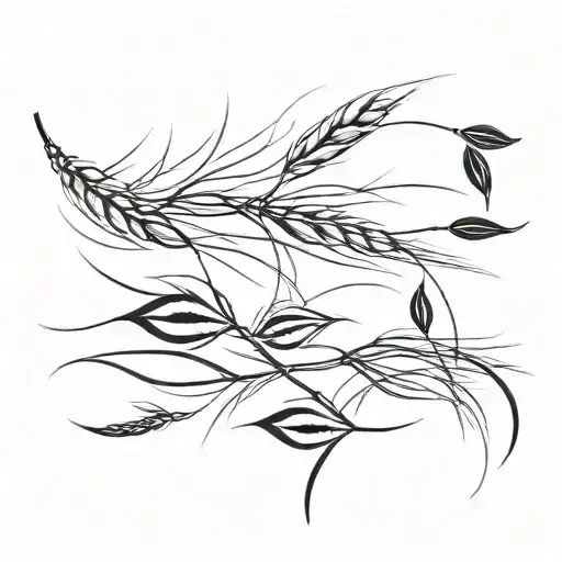 wheat grain tattoo design idea