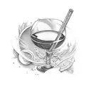 cigarillo and wine  tattoo design idea