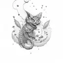 cigarillo and wine  tattoo design idea