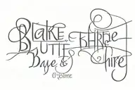 make text "Blut & Ehre".the "&" overlaps the word "Blut" (on one line) and "Ehre" (on next line). Modern font no serifes tattoo design idea