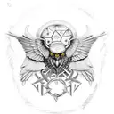 Odin's ravens, Huginn and Muninn, Yggdrasil, Valknut, Chifre de Odin, Elmo do Terror tattoo design idea