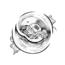 maternal moon tattoo design idea