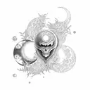 maternal moon tattoo design idea