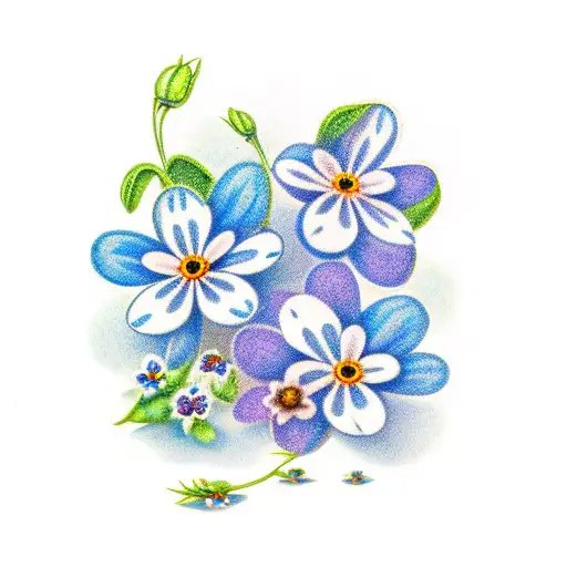 forget me not flowers tattoo design idea