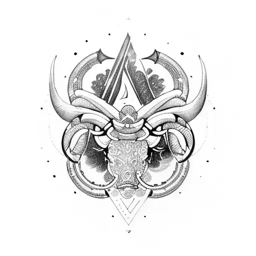 taurus, aquarius, pisces, virgo tattoo design idea