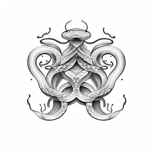 A symmetrical cloud formation shaped like a snake tattoo design idea