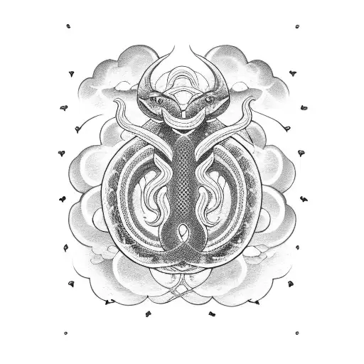 A symmetrical cloud formation shaped like a snake tattoo design idea
